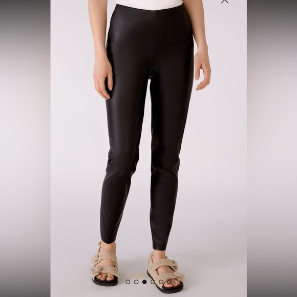 Oui Chasey Black Faux Leather Leggings 10 - Picture 1 of 15